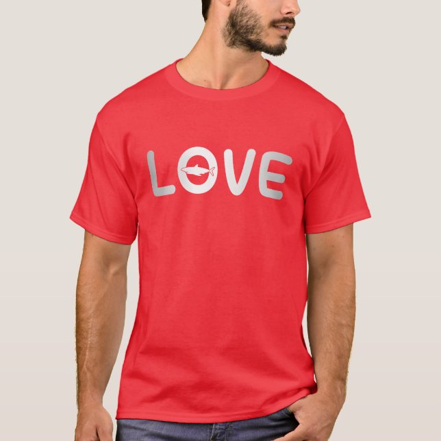 shark love funny T-Shirt (Front)