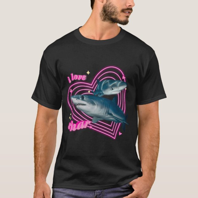 Shark Love "I Love Shar" Meme T-Shirt (Front)