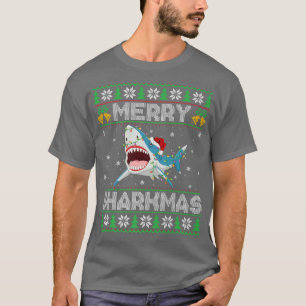 Shark Lover Christmas Lights Shark Ugly Merry Shar T-Shirt