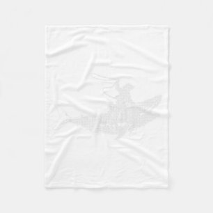 Shark Lover Rodeo Cowboy Riding Great White Vintag Fleece Blanket