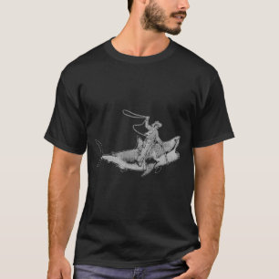 Shark Lover Rodeo Cowboy Riding Great White Vintag T-Shirt