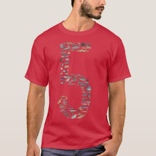 Shark Lover Type of Sharks Five Years BDAY 5th Bir T-Shirt