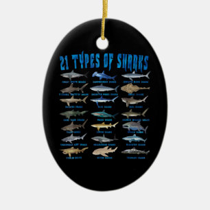 Shark Lovers 21 Types Of Sharks Ocean Animal Ceramic Tree Decoration
