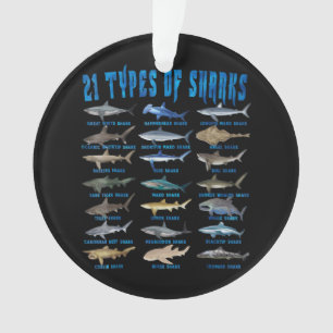 Shark Lovers 21 Types Of Sharks Ocean Animal Ornament