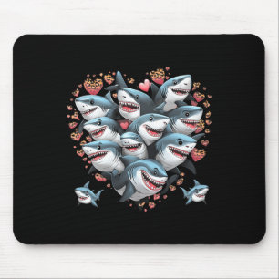 Shark Lovers Marine Divers Sharks Forming A Heart Mouse Mat
