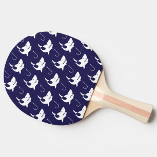 Shark Lovers Nautical Fisherman Fish Hooks Ping Pong Paddle
