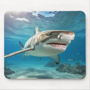 Shark Marine Animal Blue Ocean Deep Sea Mouse Mat