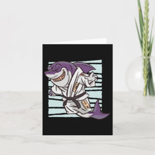 Shark Martial Arts Fighter Funny Karate Cartoon Gr Card