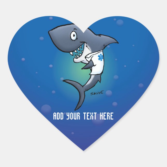 Shark Medical Healthcare Heart Stickers (Front)