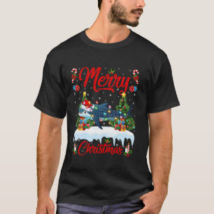Shark Merry Christmas Tree Lighting Santa Whale Sh T-Shirt