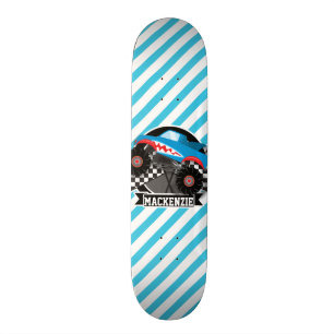 Shark Monster Truck; Chequered Flag; Blue Stripes Skateboard