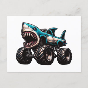 Shark Monster Truck Holiday Postcard