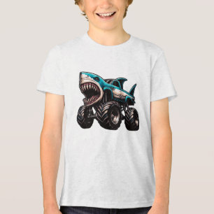 Shark Monster Truck Tri-Blend Shirt