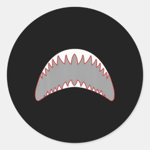 Shark Mouth Jaw Lazy Easy Costume For Halloween Pa Classic Round Sticker