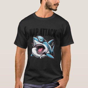 Shark Nap Attack Funny Lazy Sea Animal Quotes Shar T-Shirt