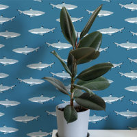 Shark Nautical Teal Green Art