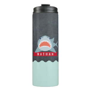 Shark Navy Blue Under the Water Thermal Tumbler