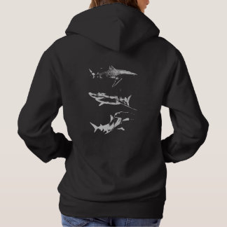 Shark Ocean Animal Back Design Grunge Aesthetic Hoodie