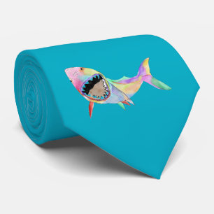 Shark ocean art sweatshirt tie
