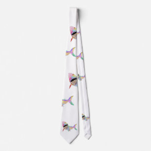 Shark ocean art tie