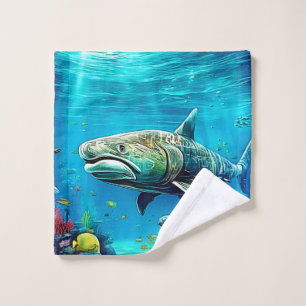 Shark Ocean Predator Art Bath Towel Set
