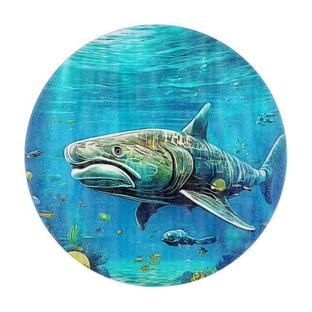 Shark Ocean Predator Art Cutting Board (Front)