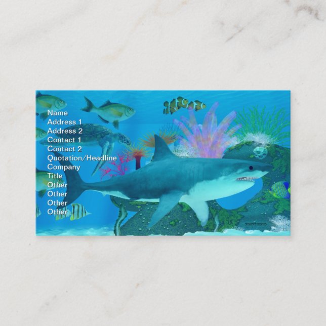 Shark Ocean Reef Business Card (Front)