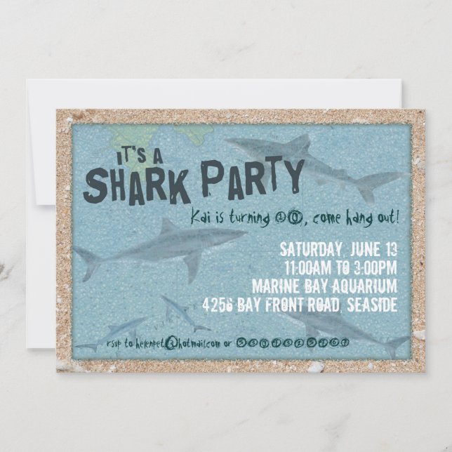Shark Party Invitation (Front)
