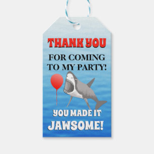 Shark Party Thank You Jawsome Gift Tags