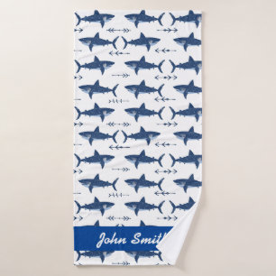 Shark Pattern Bath Towel