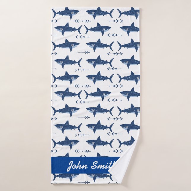 Shark Pattern Bath Towel (Bath Towel)