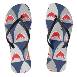 Shark Pattern Flip Flops