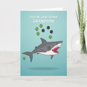 Shark Pattern Grandson Card