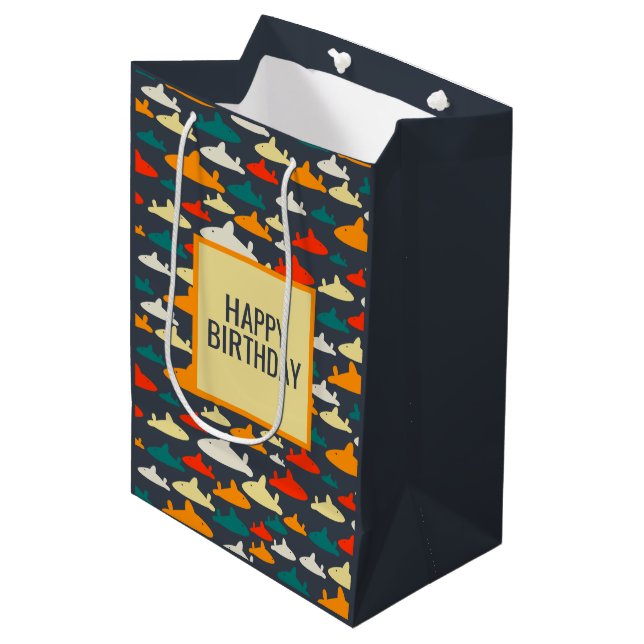 Shark Pattern Medium Gift Bag (Front Angled)