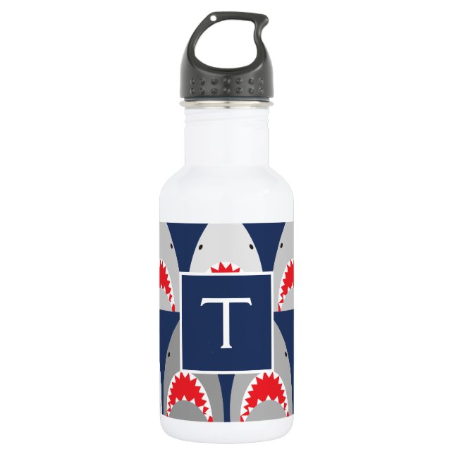 Shark Pattern Stainless Steel Water 532 Ml Water Bottle (Front)