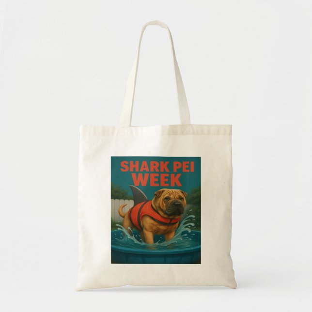 Shark Pei Week: Backyard Terror Tote Bag (Front)