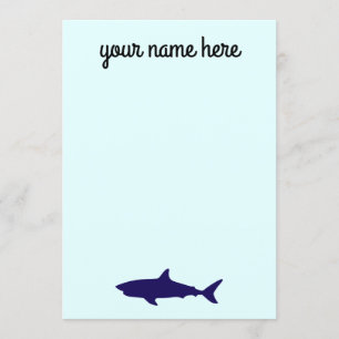 Shark Personalised Stationery for Boys Invitation