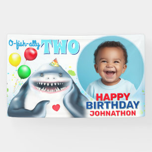 Shark Photo Kids Birthday Banner