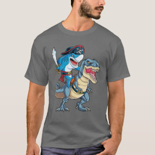 Shark Pirate Dinosaur T Rex T Jawsome Boys Kids Me T-Shirt