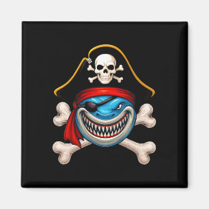 Shark pirate jolly roger flag halloween boys girls magnet