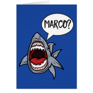 Shark Playing Marco Polo Funny Card