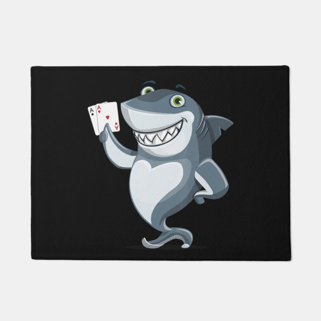 Shark Poker Player  - Funny Poker Gift Doormat (Front)