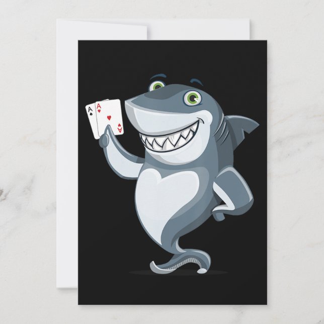 Shark Poker Player  - Funny Poker Gift Thank You Card (Front)