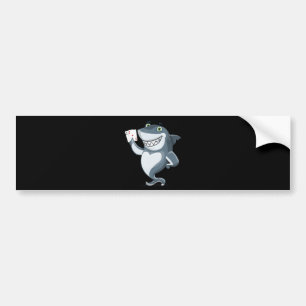 Shark Poker Player - Funny Shark Gifts Bumper Sticker