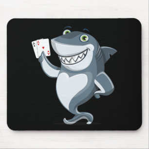 Shark Poker Player - Funny Shark Gifts Mouse Mat