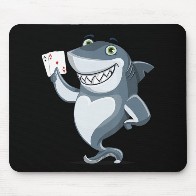 Shark Poker Player - Funny Shark Gifts Mouse Mat (Front)