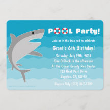 Shark Pool Party Invitation