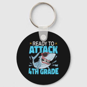 Shark Ready To Attack 4th Grade First Day Boys Kid Key Ring