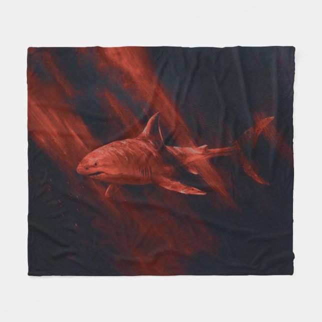Shark Red 50 x 60 Fleece Blanket (Front (Horizontal))