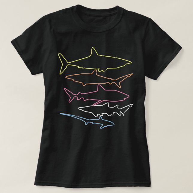 Shark Retro Style Vintage  T-Shirt (Design Front)